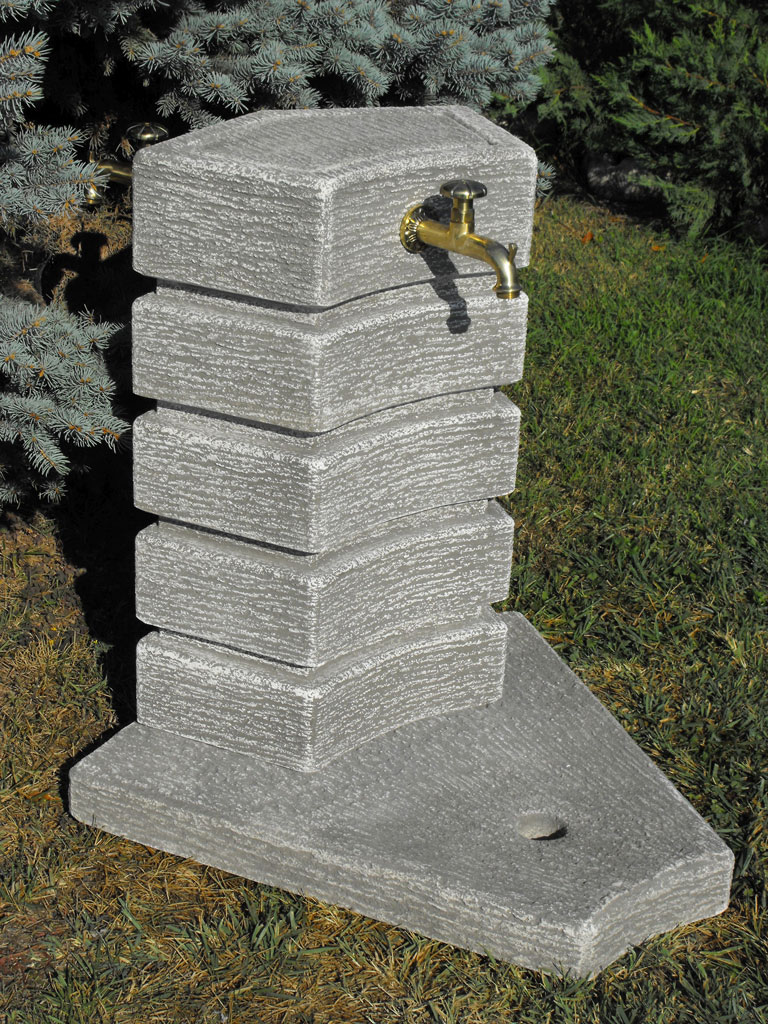 Kerti kődísztárgy - Ötgyűrűs, ötszög alapú kút, 78 cm magas (85) - Akció, ár, árak, árlista